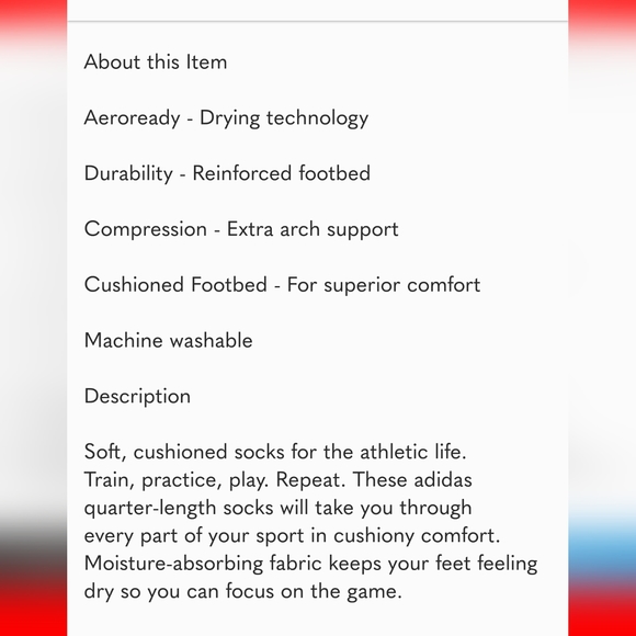 Socks by Adidas Mens 4 Pair Performance High Quarter Length grey black - Picture 8 of 8